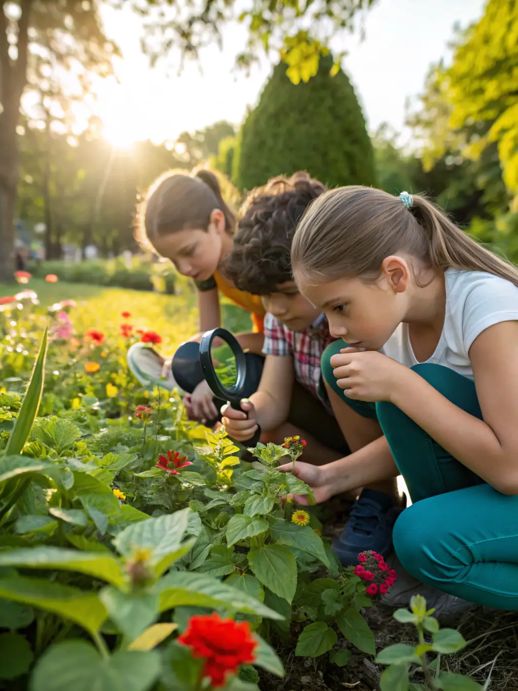 Children participating in an educational workshop at the ALP summer camp, learning about nature and science through hands-on activities.